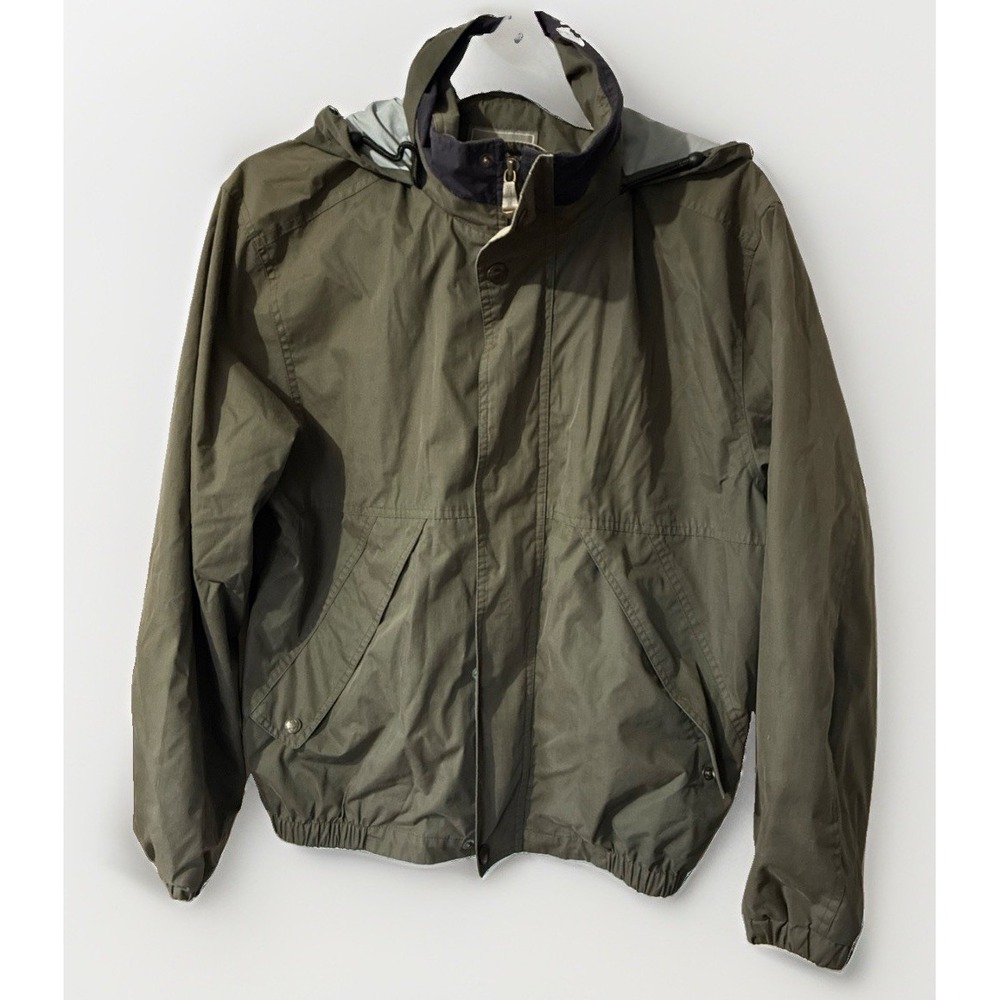 Vintage Pacific Trail Barrier II Cloth Dark Green Hooded Jacket Sz M Outdoor EUC